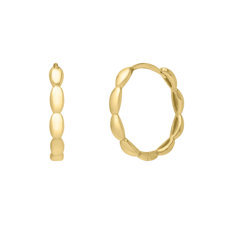 14K Medium Rice Hoops -Yellow | Snap