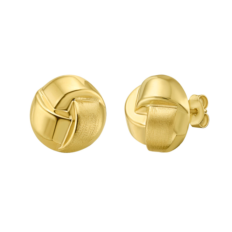 14K Fancy Knot Studs-Yellow | Push Back