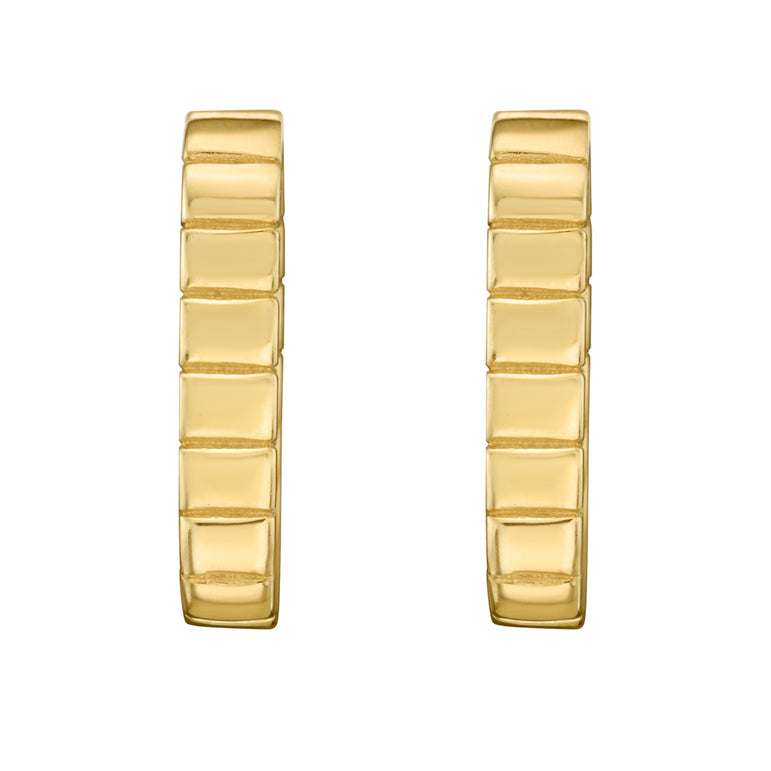 14K Gold Polished Oval Hoops-Yellow | Snap