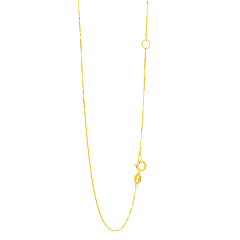 14K Gold .6mm Extendable Chain -Yellow | Spring Ring