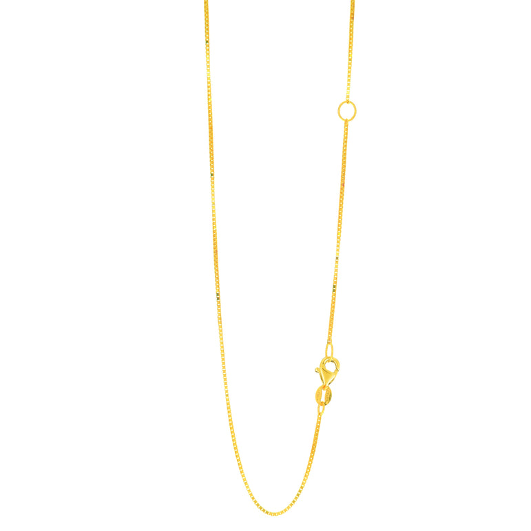 14K Gold .8mm Extendable Chain -Yellow | Lobster