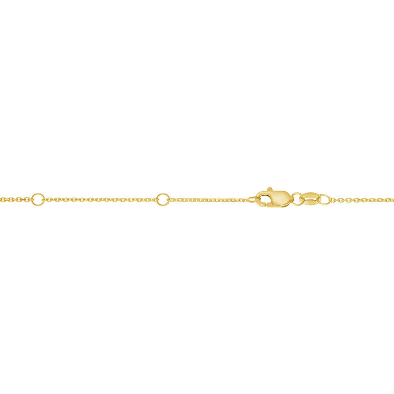 14K Gold 0.87mm Double Extendable Diamond Cut Cable Chain-Yellow | Lobster