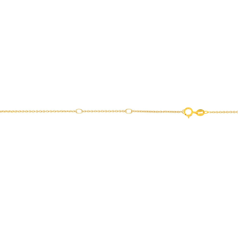 14K Gold 0.68mm Double Extendable Cable Chain-Yellow | Spring Ring