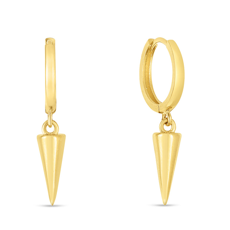 14K Gold Spike Drop Earrings-Yellow | Snap