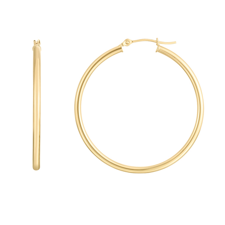 14K Round 2mm Hoops-Yellow | Hinged