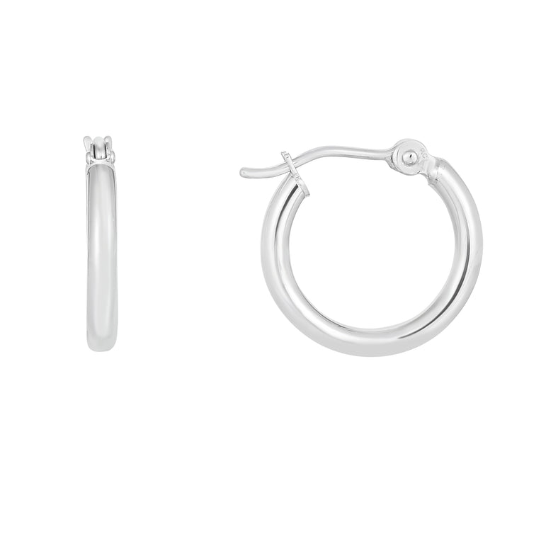 14K Gold 2x15mm Hoops-White | Hinged