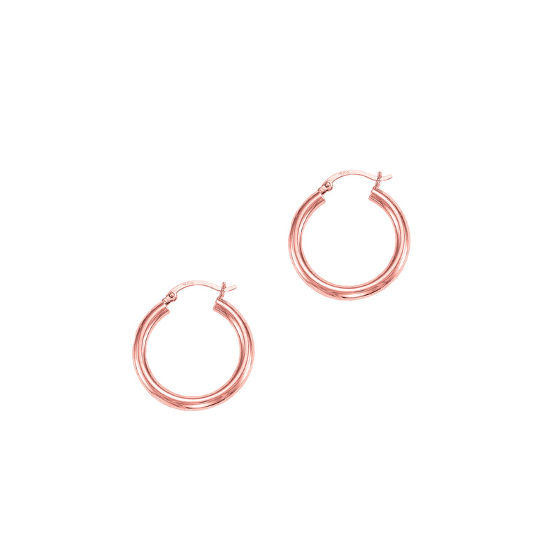 14K Gold 3x25mm Hoops-Rose | Hinged