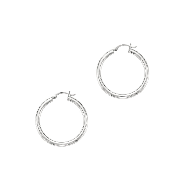 14K Gold 4x40mm Hoops-White | Hinged