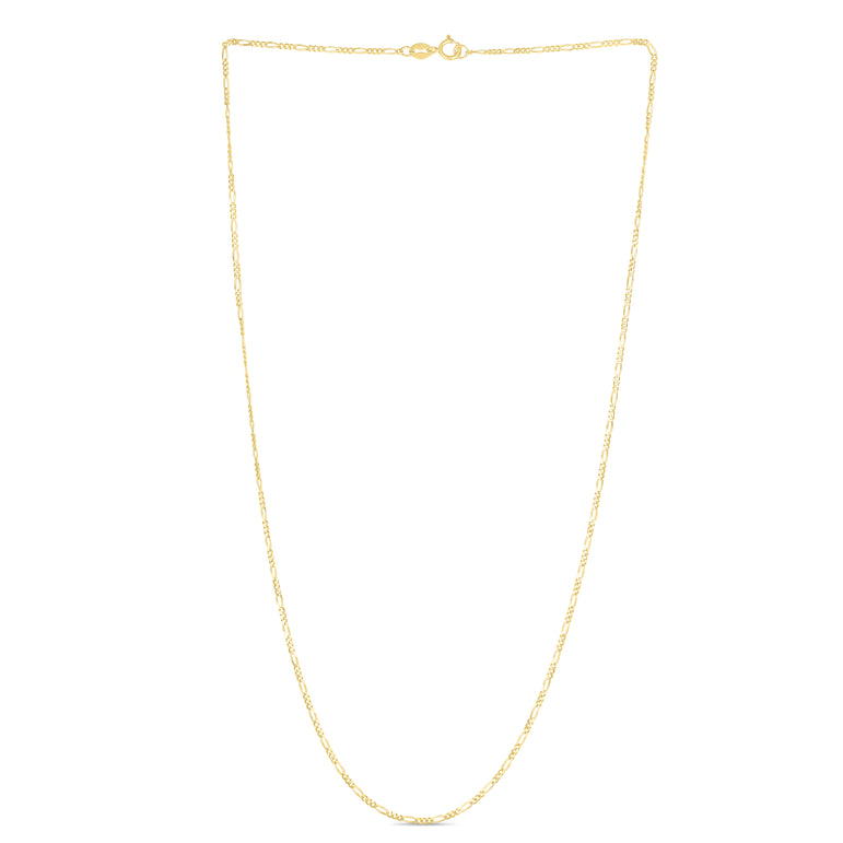 14K Gold 1.9mm Figaro Chain-Yellow | Spring Ring