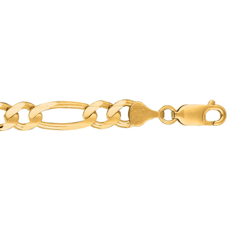 14K Gold 7mm Figaro Chain -Yellow | Lobster