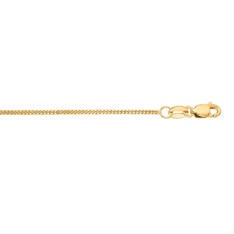 14K Gold 1mm Gourmette Chain-Yellow | Lobster