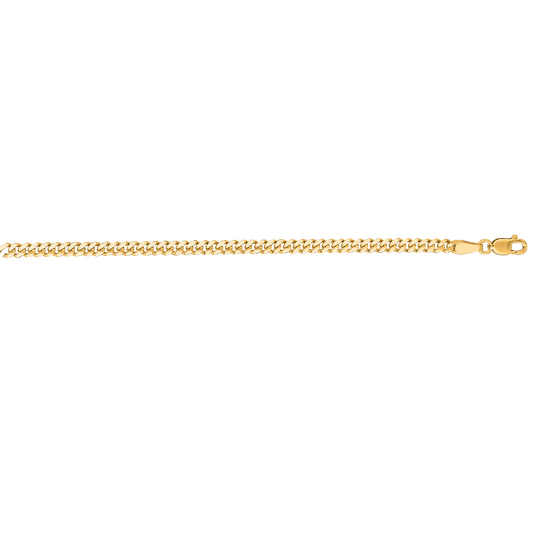 14K Gold 2.8mm Gourmette Chain-Yellow | Lobster