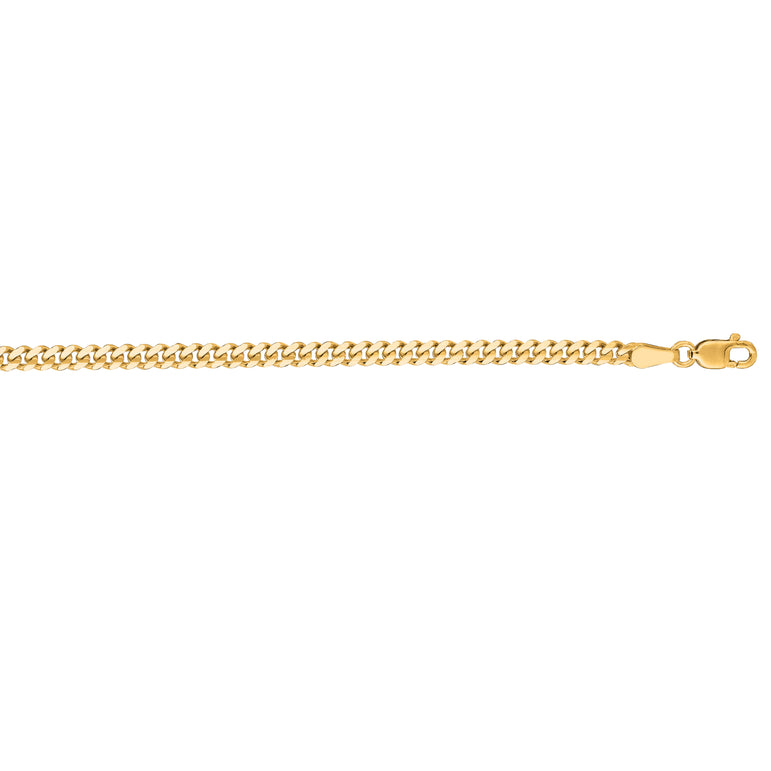 14K 3.6mm Gourmette Chain-Yellow | Lobster