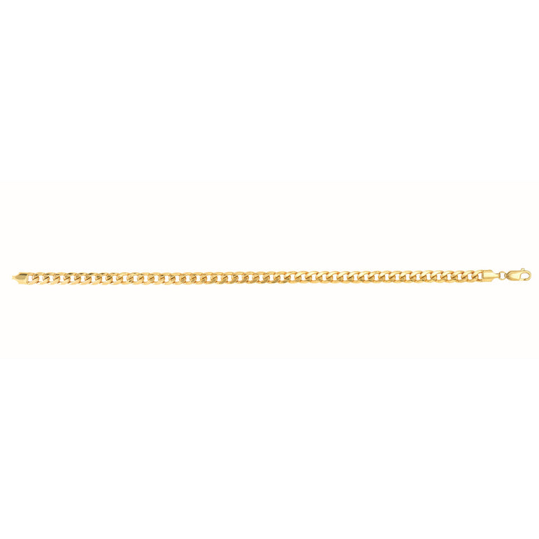 14K Gold 4.5mm Semi-Solid Miami Cuban -Yellow | Lobster
