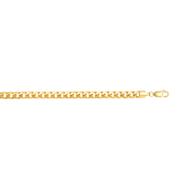 14K Gold 5.5mm Semi-Solid Miami Cuban-Yellow | Lobster