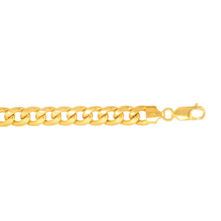 14K Gold 8mm Semi-Solid Miami Cuban-Yellow | Lobster