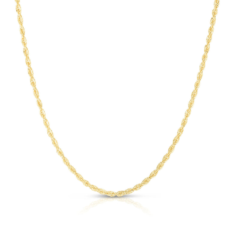 14K Gold 2.5mm Lite Rope Chain -Yellow | Lobster