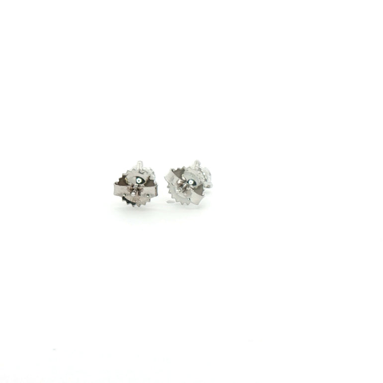 White Gold Stud Earrings with Brilliant Cut Diamonds