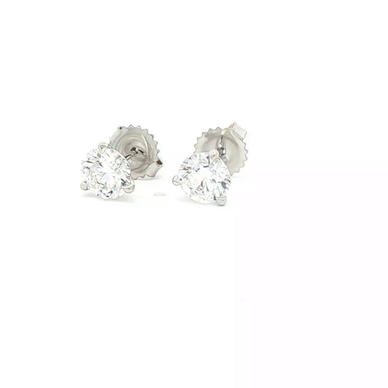 Brilliant Round Diamond Stud Earrings in White Gold