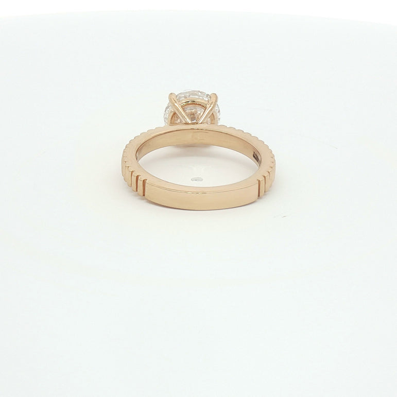 Rose Gold Solitaire Ring with Round Brilliant Diamond