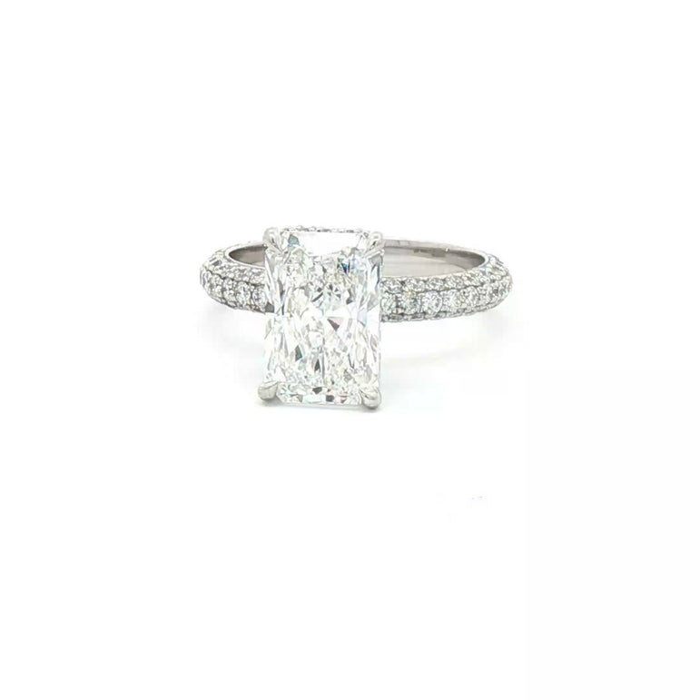 White Gold Engagement Ring with Radiant Cut Diamond