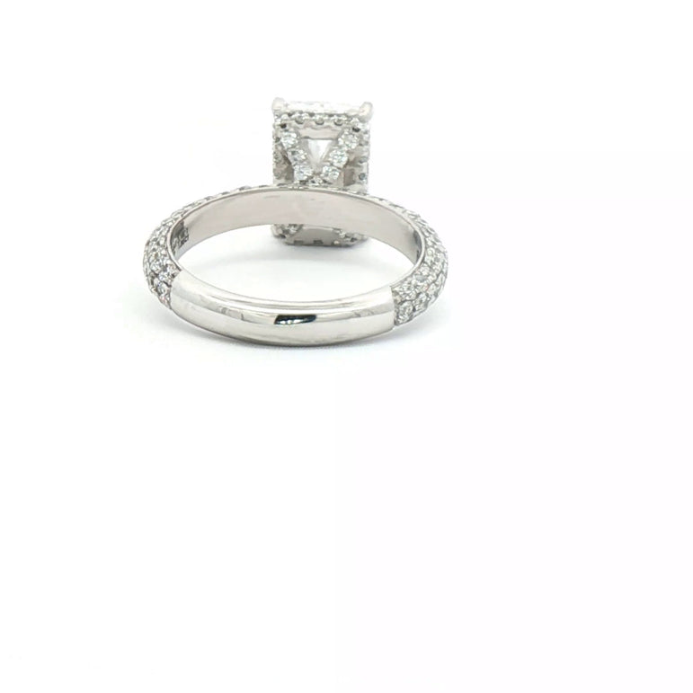 White Gold Engagement Ring with Radiant Cut Diamond