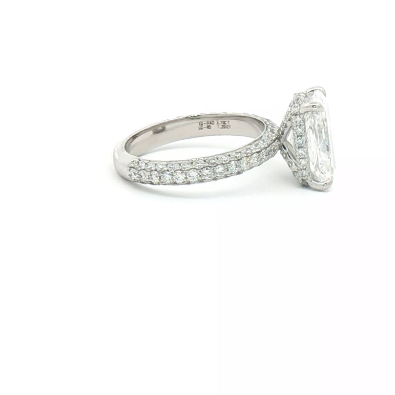 White Gold Engagement Ring with Radiant Cut Diamond