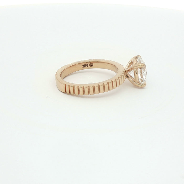 Rose Gold Solitaire Ring with Round Brilliant Diamond