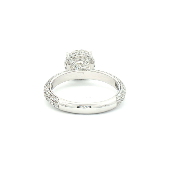 Platinum Multistone Ring with Round Cut Diamond