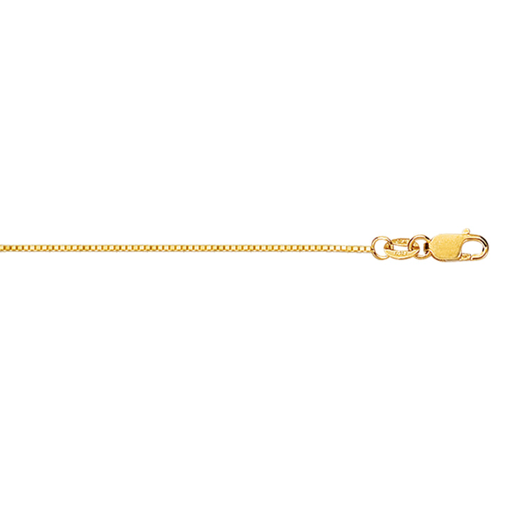 18K Gold .6mm Classic Box Chain -Yellow | Lobster