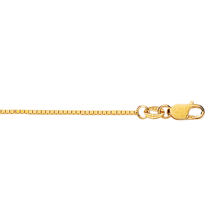 18K Gold 0.78mm Classic Box Chain-Yellow | Lobster