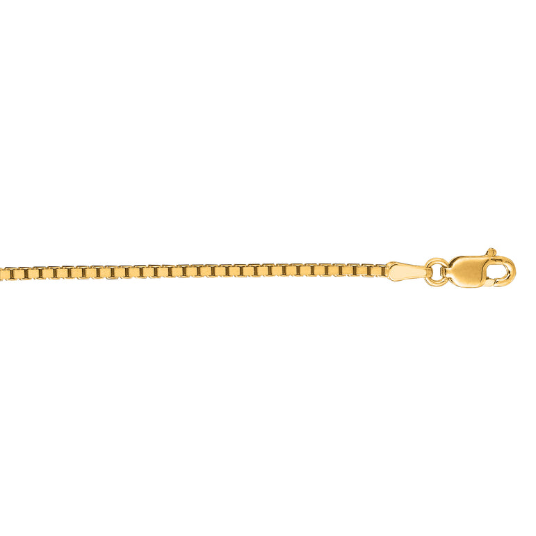 18K Gold 1.4mm Classic Box Chain-Yellow | Lobster