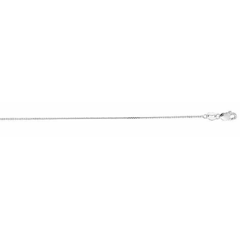 18K Gold .9mm Cable Chain -White | Lobster