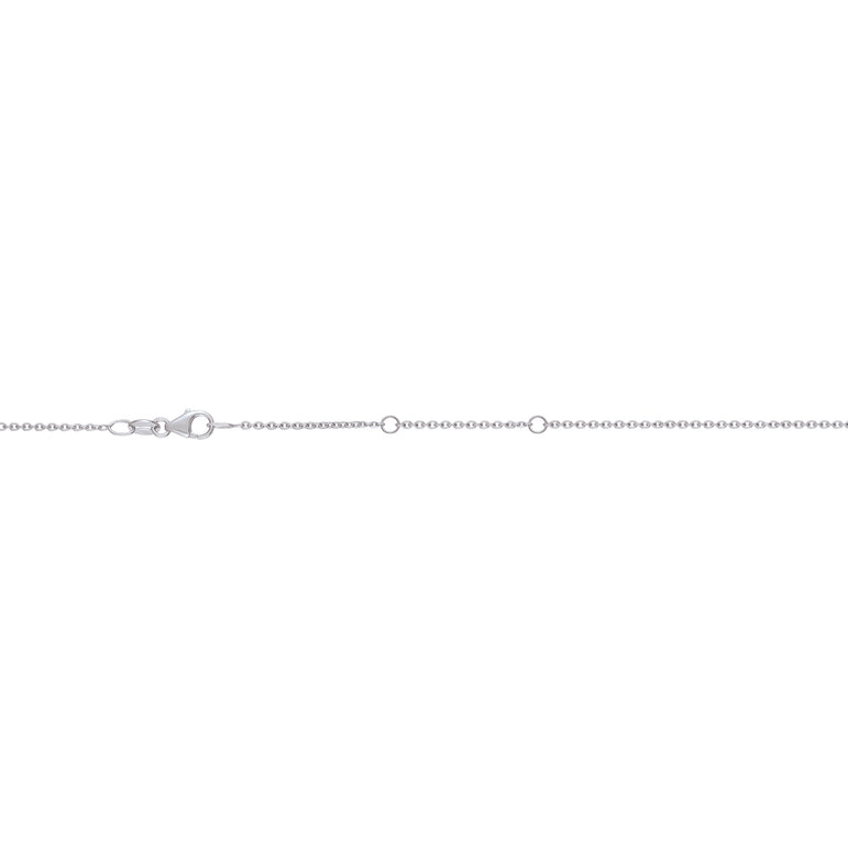 18K Gold 1.1mm Double Extendable Cable Chain-White | Lobster