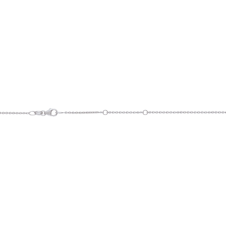 18K Gold 1.3mm Double Extendable Cable Chain-White | Lobster