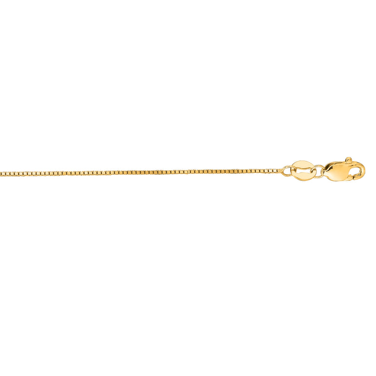 14K Gold .60mm Classic Box Chain -Yellow | Lobster