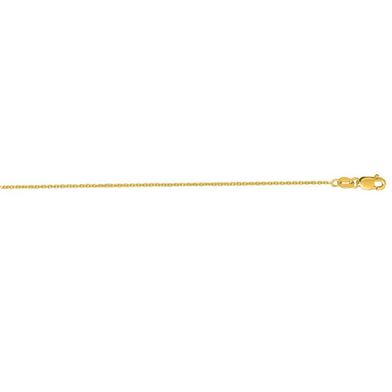 14K Gold 1.1mm Diamond Cut Cable Chain -Yellow | Lobster