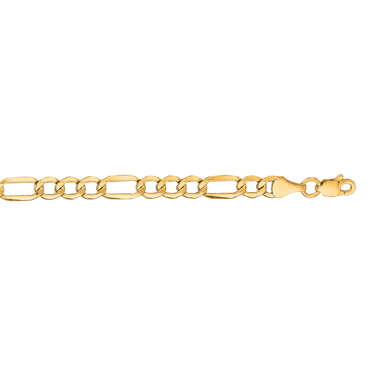 14K Gold 4.7mm Lite Figaro Chain-Yellow | Lobster