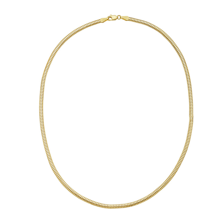 14K 3.3mm Lite Oval Snake Chain-Yellow | Lobster