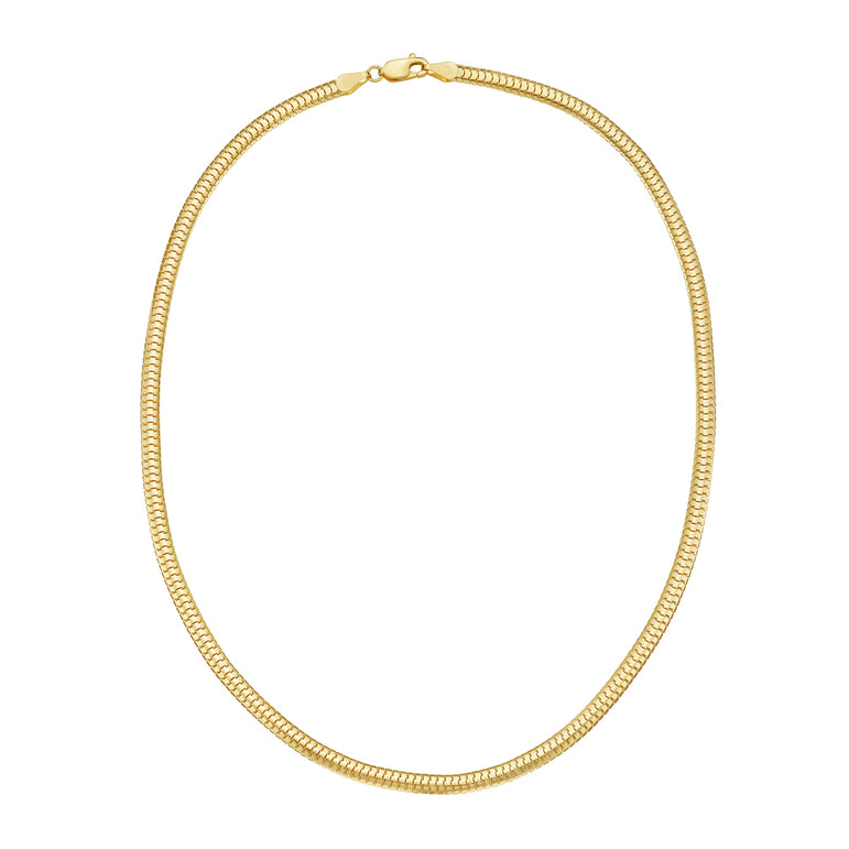 14K 4.5mm Lite Oval Snake Chain-Yellow | Lobster