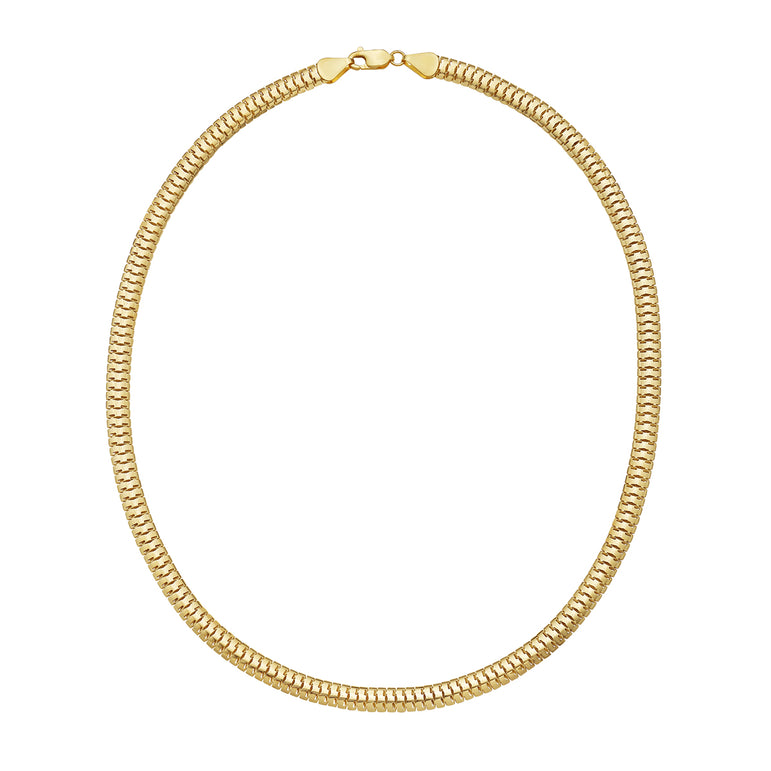 14K 5.7mm Lite Oval Snake Chain-Yellow | Lobster
