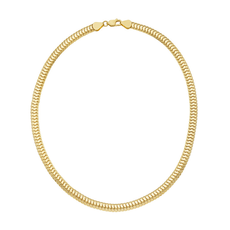 14K 6.5mm Lite Oval Snake Chain-Yellow | Lobster