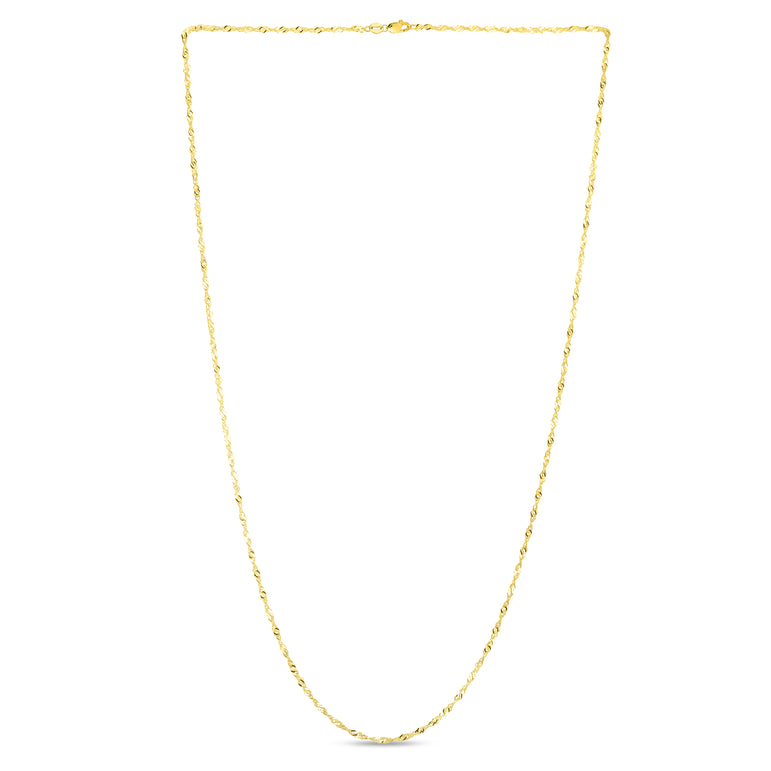 14K Gold 1.8mm Singapore Chain-Yellow | Lobster