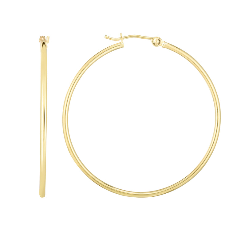 14K Gold 1.5x40mm Hoops-Yellow | Hinged
