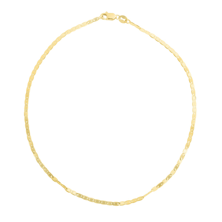 14K Gold 1.7mm Mariner Chain-Yellow | Lobster