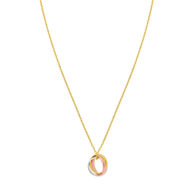 14K Trininty Chain Necklace-Tri-color | Spring Ring