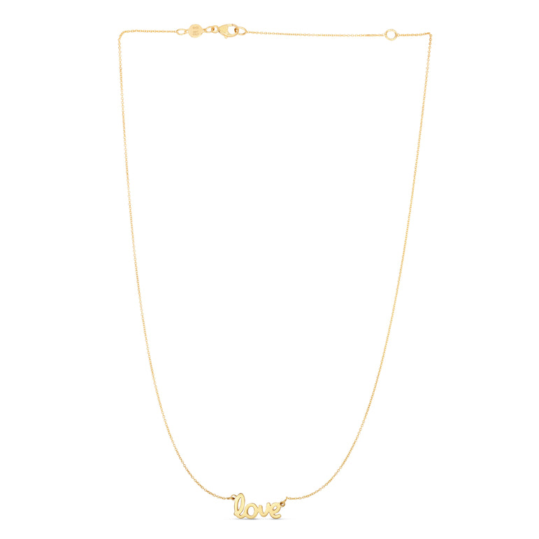 14K Gold Love Necklace-Yellow | Lobster