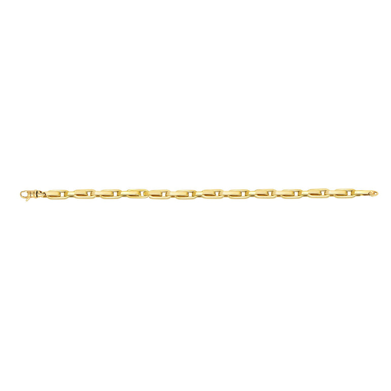14K Gold Fancy Oval Box Link-Yellow | Lobster