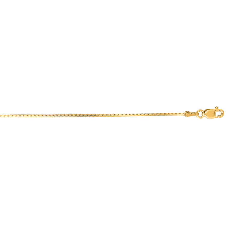 14K Gold .9mm Round Snake Chain -Yellow | Lobster