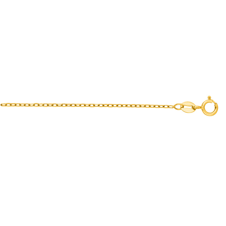 14K Gold 1.2mm Open Cable Chain-Yellow | Spring Ring